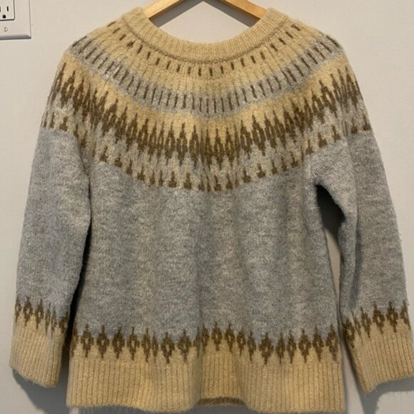 Thick Wool Cashmere-Feel Sweater Cream Cozy Knit — Size M (Approx.) - Picture 6 of 7
